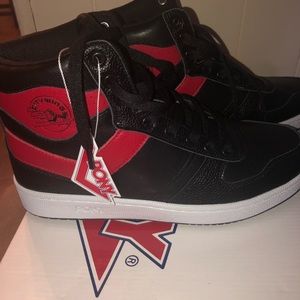 Mens 8.5 City Wing High Pony Black/Red